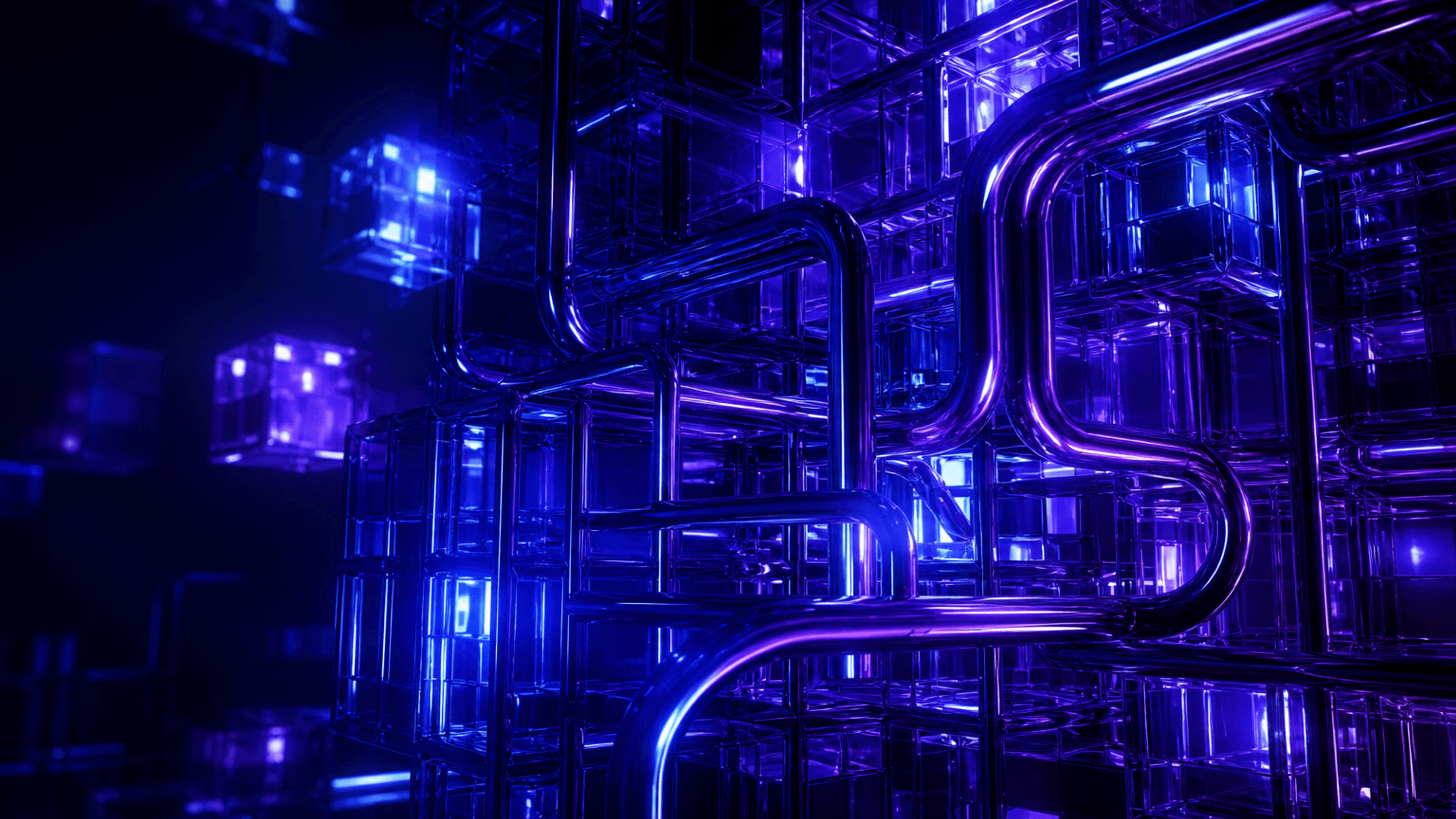 Abstract 3D blue and purple pattern for CRM Design