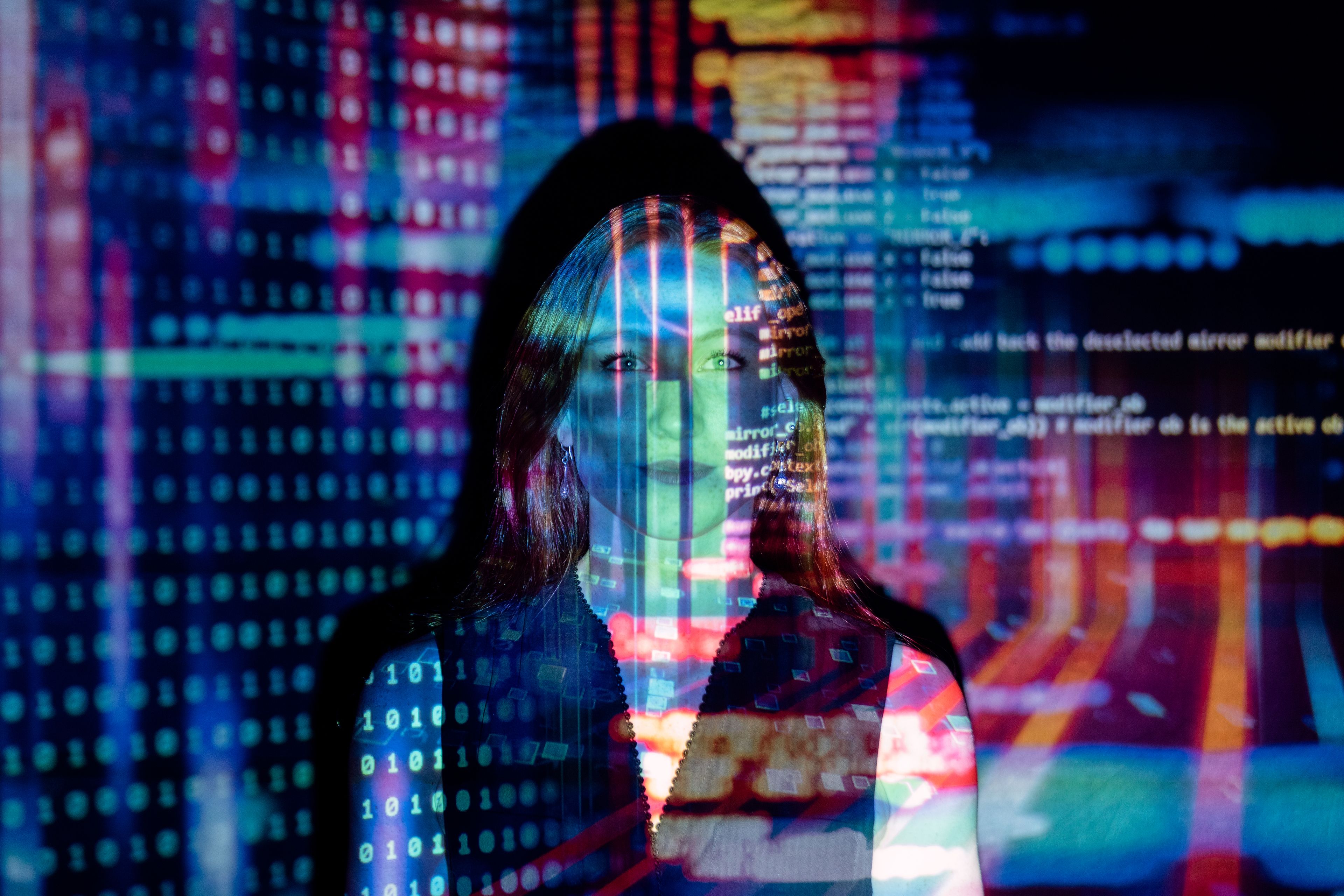 Data and AI visualisation on a monitor